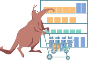 Shopping Aardvark Clip Art